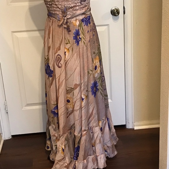 New, Handmade Silk Maxi Sundress - Picture 2 of 2